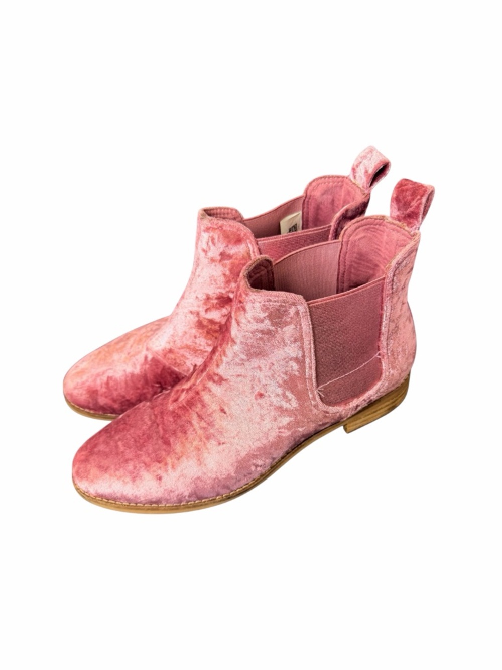 TOMS Pink Velvet Chelsea Ankle Boots Women’s Size 9